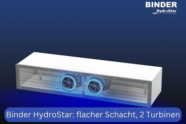 turbinenbetriebene Gegenstromanlage Binder HydroStar mit flachem Schacht