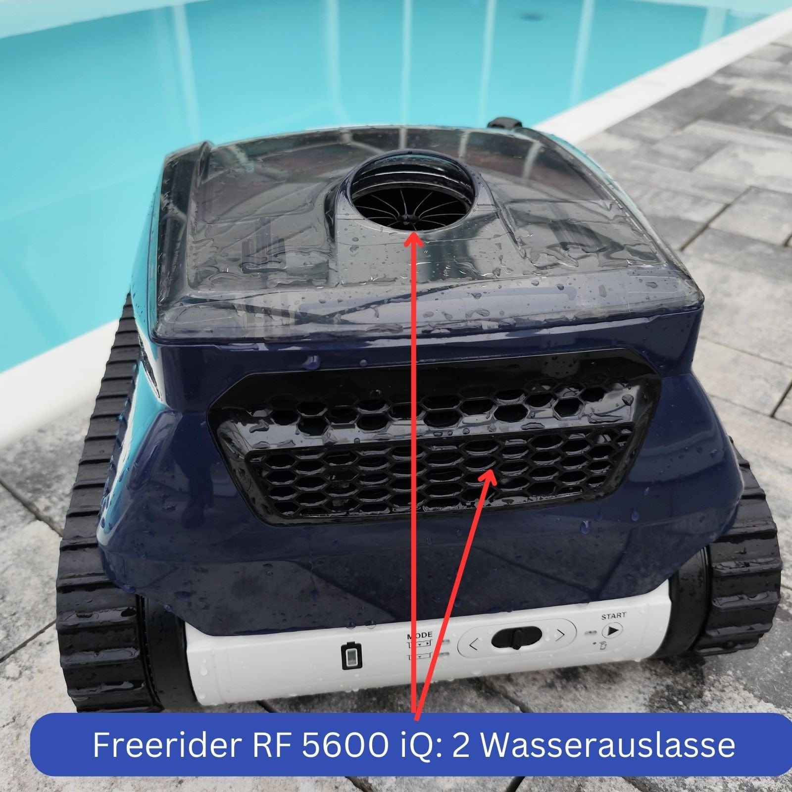 Akku Poolroboter Zodiac Freerider RF 5600 iQ mit zwei Wasserauslassen